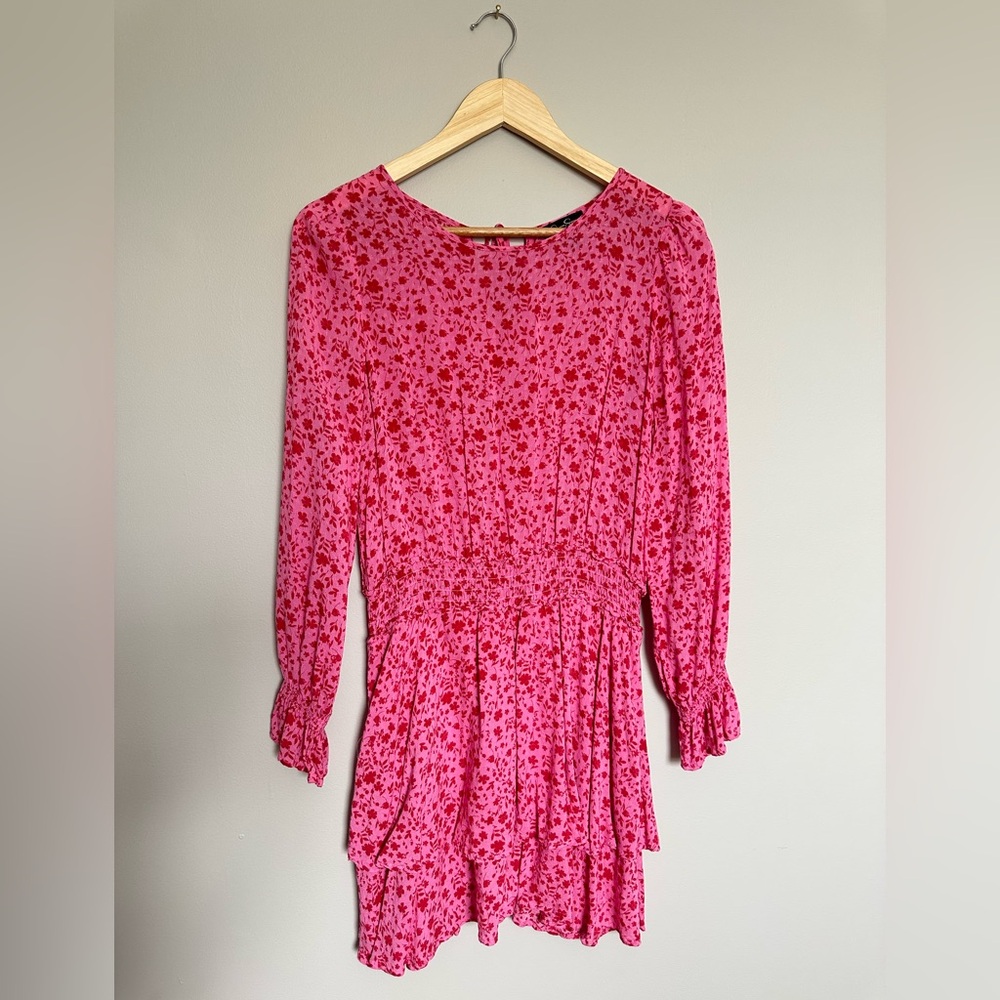 Jessica Simpson Pink Floral Long Sleeve Dress
